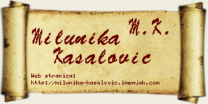 Milunika Kasalović vizit kartica